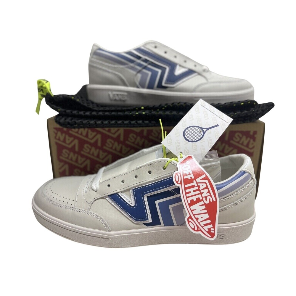 New Vans Sneakers Penn Lowland Comfycush Blanc de Blanc White Navy Men 8 Tennis